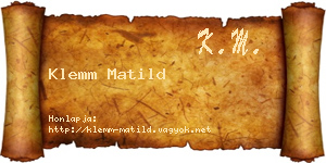 Klemm Matild névjegykártya